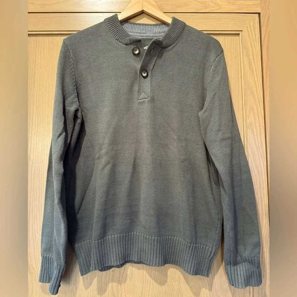Eddie Bauer Combed Cotton Sage Green Pullover Henly Style Sweater / medium